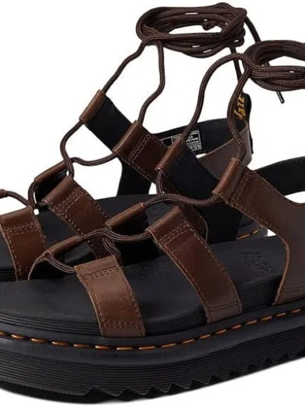 Dr. Martens Brown Leather Gladiator Sandals